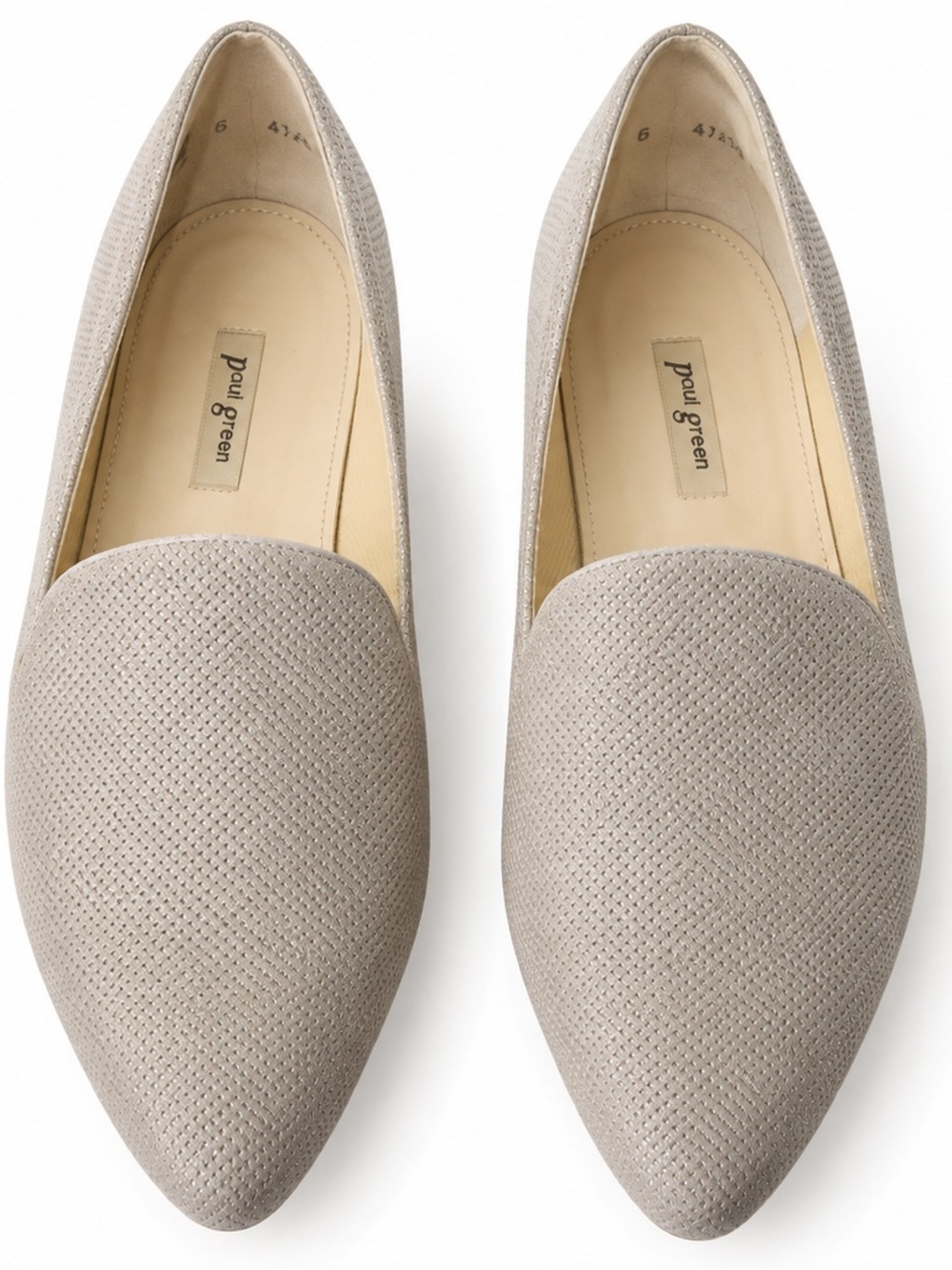 Paul Green Kira Perforated Metallic Suede Loafers US Women 8.5, UK 6